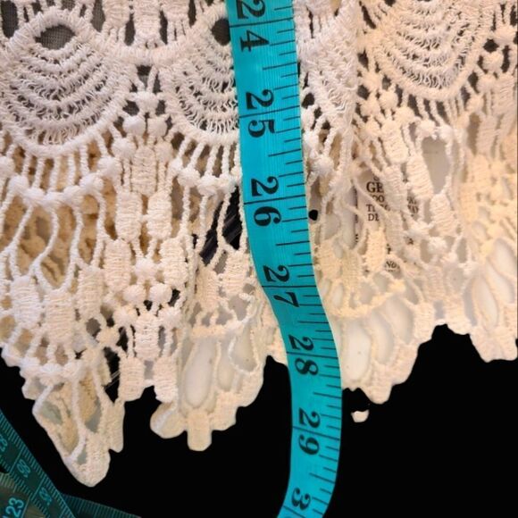 KRAZY KAT Venetian Lace and Sequined Mesh Tunic sz M - Picture 11 of 13